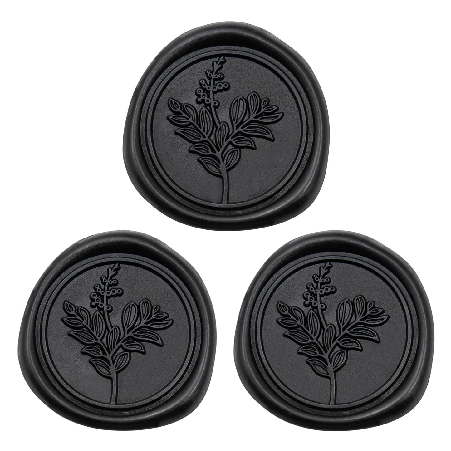 Uwilowe 60 Pcs Black Wax Seal Stickers, Wedding Invitation Accessories Wax Stickers - Peferct for Wedding Accessories Sticker, Gift Box Craft Wrapping, Christmas Cards Envelope Seals