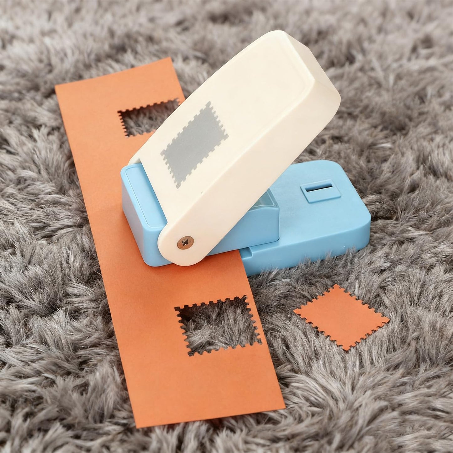 1X0.8inch Rectangular Postage Stamp Puncher, Rectangle Lever Action Stamp Punch for Paper Crafting Scrapbooking, DIY Card Making Arts Crafts Supplies