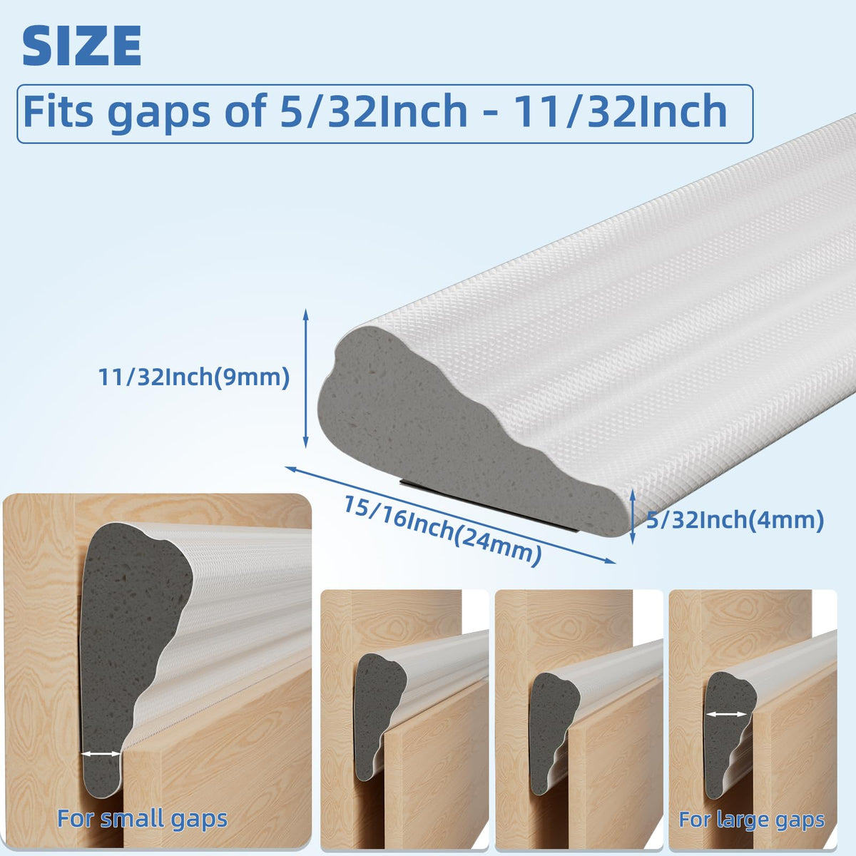 Wedge Shape Window Weather Stripping Door Frame Seal 196” White (16.3333 Foot)