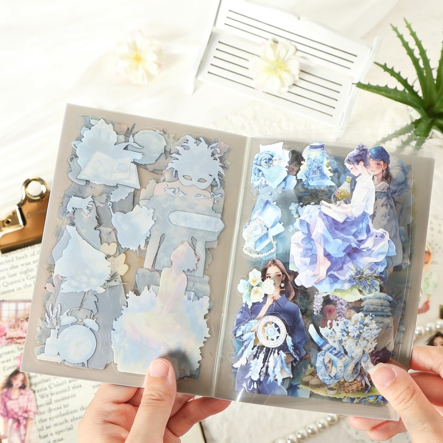 JUMOYEEH Scrapbooking Stickers for Planners – 80 Pre-Cut PET Girl People Stickers for Journals, Calendars, DIY Crafts, Laptops & Water Bottles