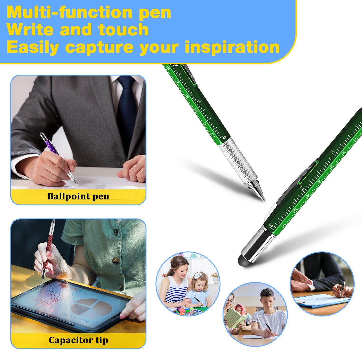 HOFASON Fathers Day Dad Gifts Bulk, 24 Pcs 6 in 1 Multitool Multi Tool Pen, Small Bulk Gifts for Men Dad Husband, Christmas Stocking Stuffers, Prizes for Adults, Party Favors Office Cool Gadgets