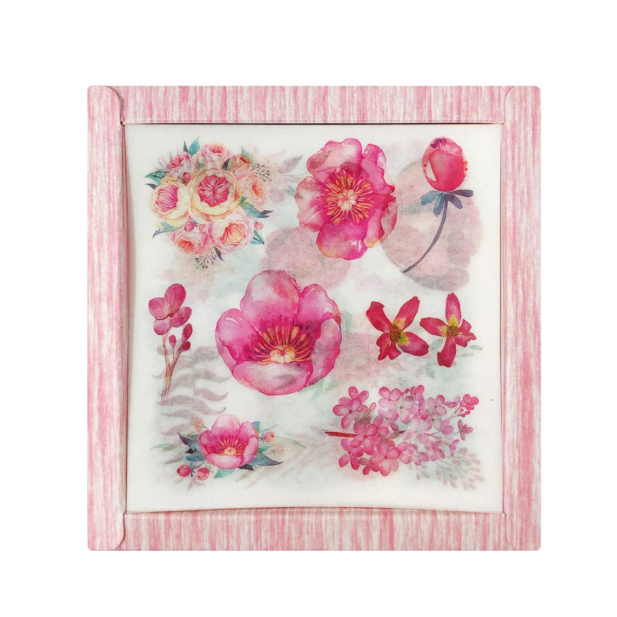 allydrew Washi Scrapbooking Stickers Box Set, Pink Flowers (20 Sheets)