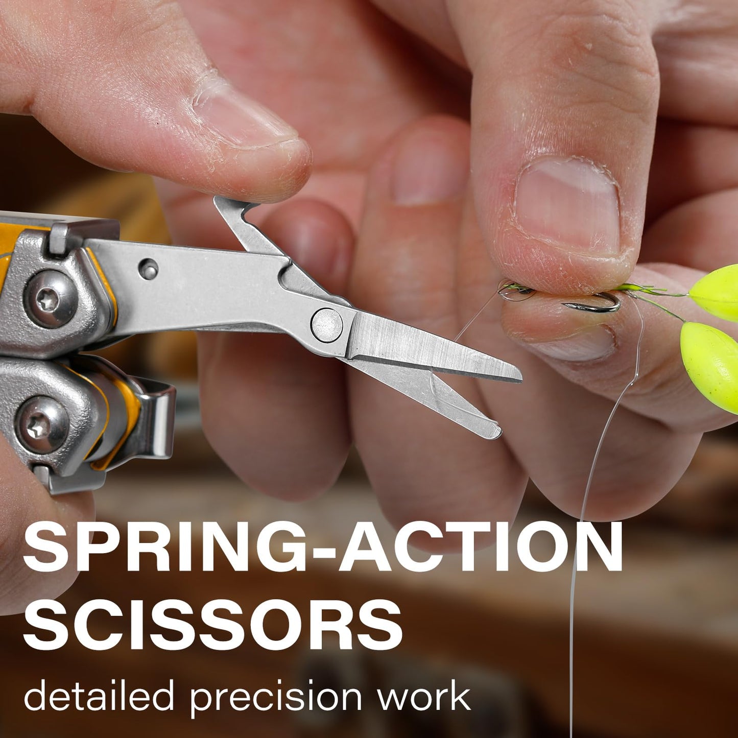Multitool, 21-in-1 Multi Tool Pliers with Safety Locking and Spring-Action Scissors, Heavy-duty Stainless Steel Multi-tool Set with Nylon Sheath for Work, Home, Garden, DIY & Auto, Maple Yellow