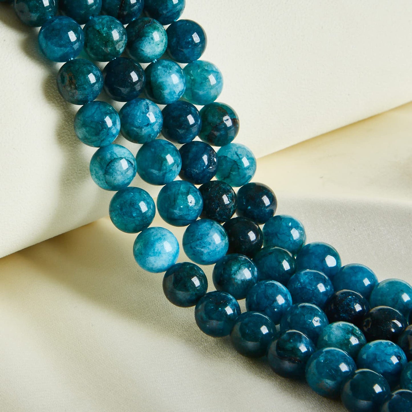 35pcs 10mm Natural Apatite Beads Gemstone Beads Round Loose Beads for Jewelry Making
