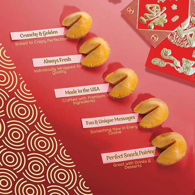 Snackathon Fortune Cookies, Individually Wrapped, Bulk Pack, Premium USA Made (100 Count, Vanilla)