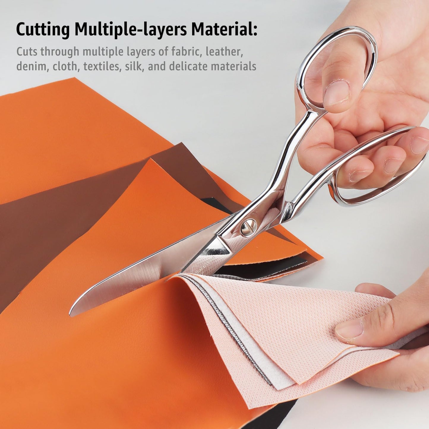 BoFuYuan Professional Stainless Steel Fabric Scissors, 8-Inch Heavy Duty MultiPurpose Tailor Sewing Scissors for Fabric Cutting, Leather, Craft, Sharp Precision Shears Blades, Ergonomic Comfort Grip