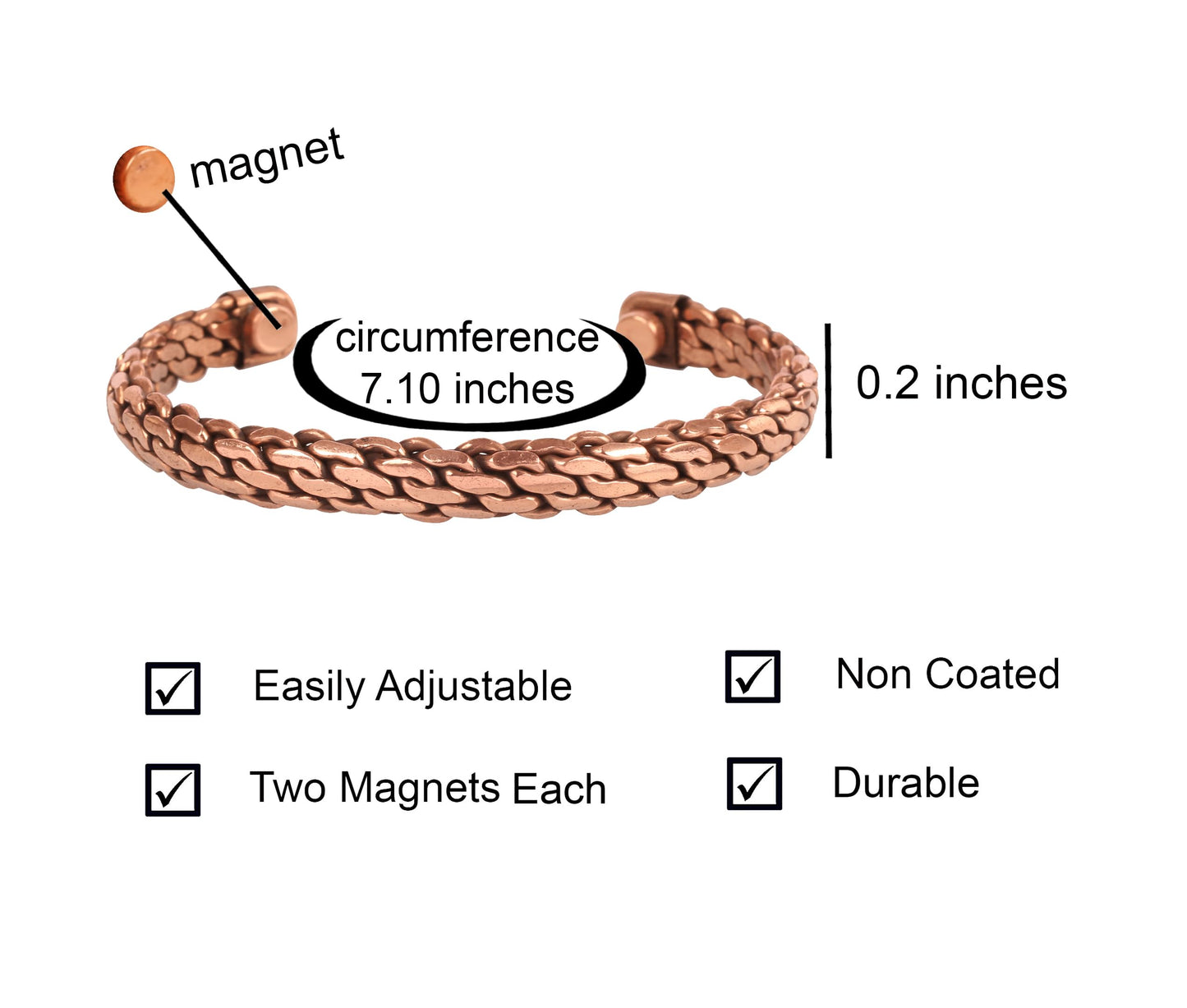 Touchstone Copper bracelet Tibetan style. Hand forged with solid and high gauge pure copper. Elegant weave pattern.