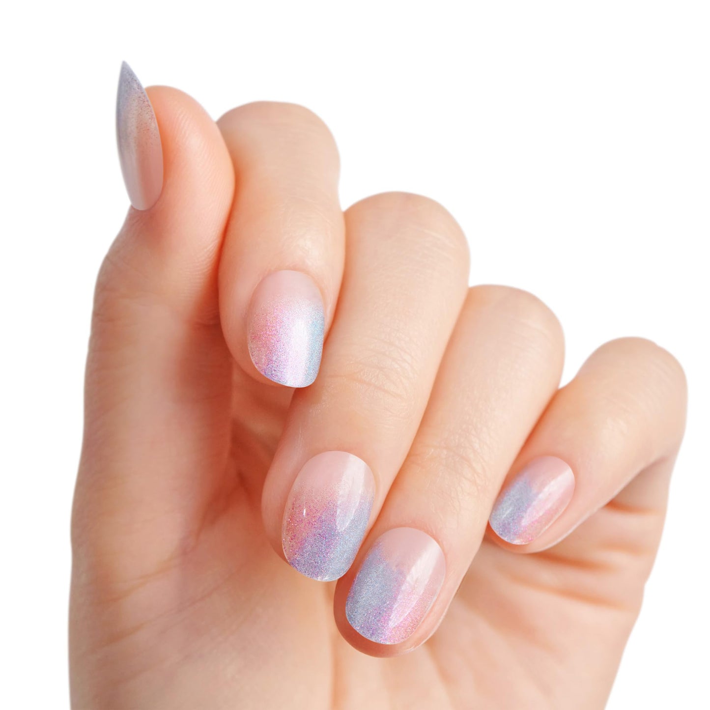 KISS Salon X-tend LED Gel Nail Kit Press On Nails, , 'Changed', Multicolor, Short Oval, 30 Fake Nails, Soft Gel Nail Glue 5 ml (0.16 US fl. oz.), Prep Pad, Manicure Stick, & Mini Nail File