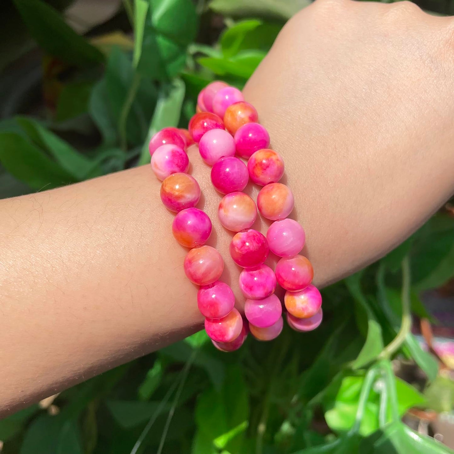 Yochus 60pcs 6mm Rose Red Persian Jade Energy Healing Round Bulk Gemstone Beads for Jewelry Making Bracelet Necklace Earring DIY