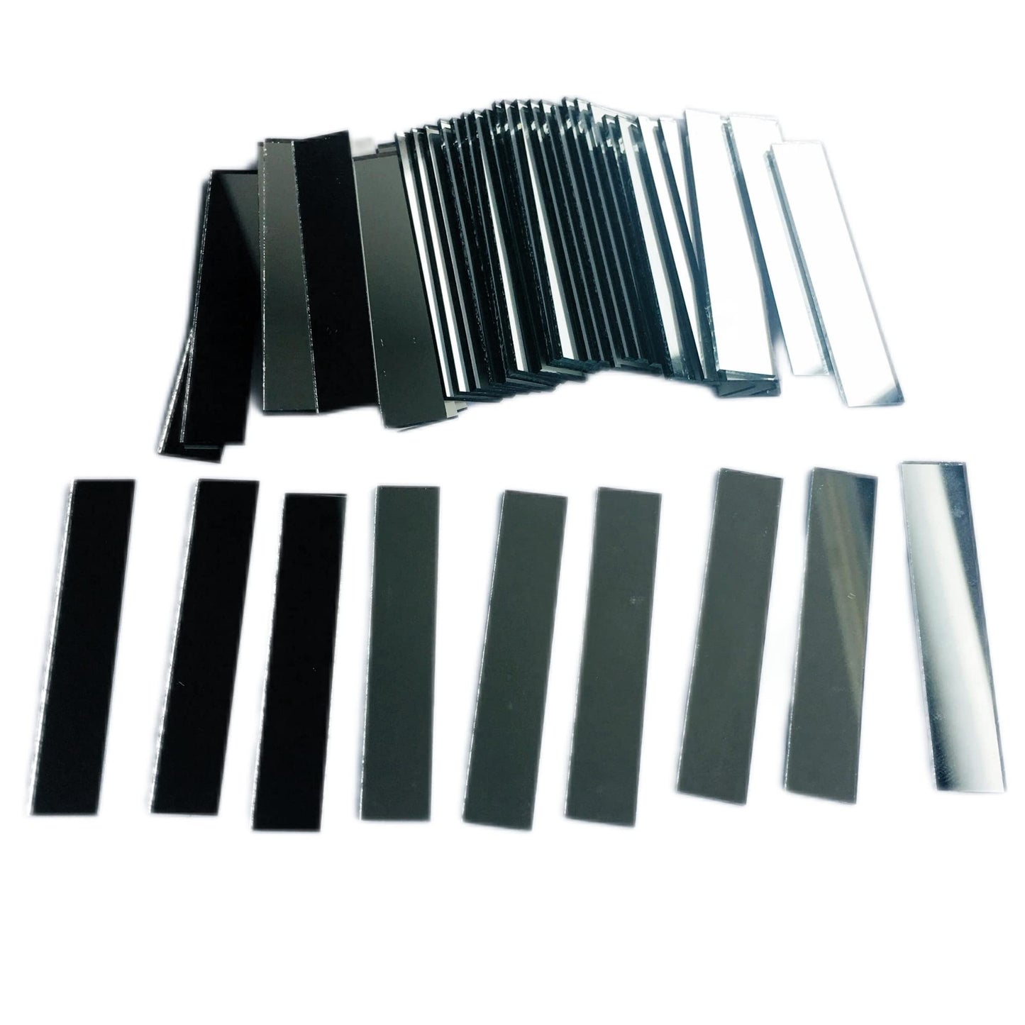 100 Pcs 1/2 x 2’’Rectangle Glass Mirror Mosaic Tiles for Craft Work, Disco Ball Mirror, Home Decor (1/2 x 2'')