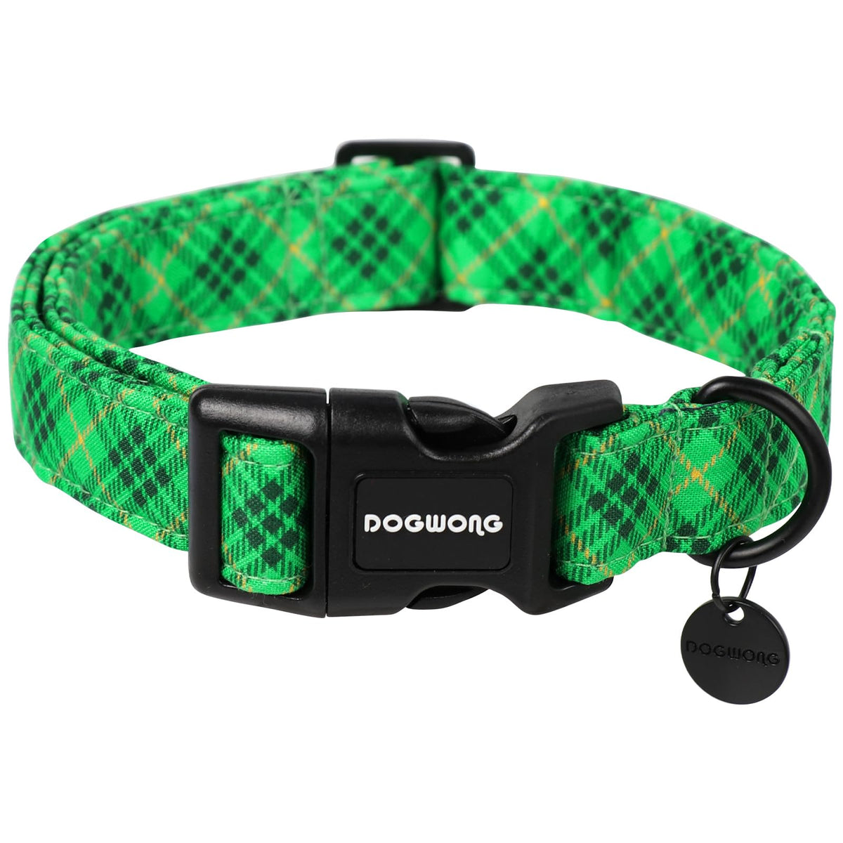 DOGWONG Cotton Hemp Dog Collar, Heavy-Duty Blue Dog Collar Adjustable Soft Natural Fabric Cute Wedding Puppy Necklace for Small Medium Large Dogs