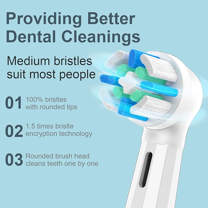 IO Replacement Heads Compatible with Oral B IO 2/3/4/5/6/7/8/9/10 Series Electric Toothbrushes, Medium Softness Brush Heads Compatible with Oral B iO for Teeth and Gums Care (White)
