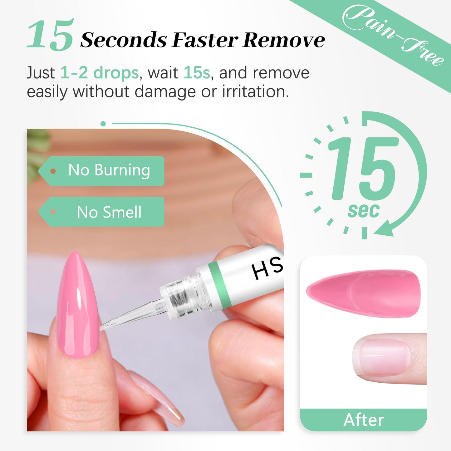 Leykosh Nail Glue for Press Ons 10g & 2*5ml Nail Glue Remover Pens, 10s Quick Dry Semi Solid Glue on Nails No Lamp Needed, 28+ Days Strong Hold, Damage Free Easy Off, Not for Gel Polish or UV Curing