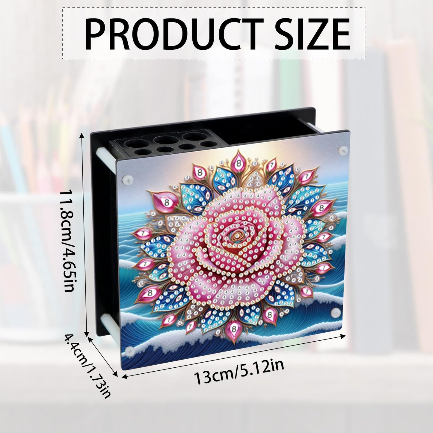 AiYuanzsh DIY 5D Diamond Painting Pen Holder Set – Floral Pencil Holder Craft Kit for Desk, Decorative Diamond Art Organizer for School, Office, and Home