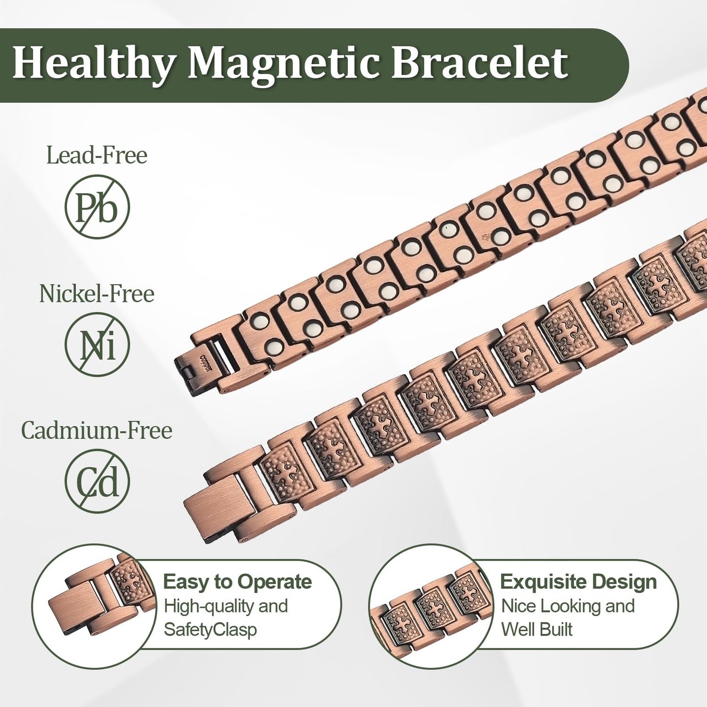Fashtour Copper Cross Bracelet for Men, Ultra Strength Copper Bracelet & Ring Set Include Adjustable Link, Jewelry Gift