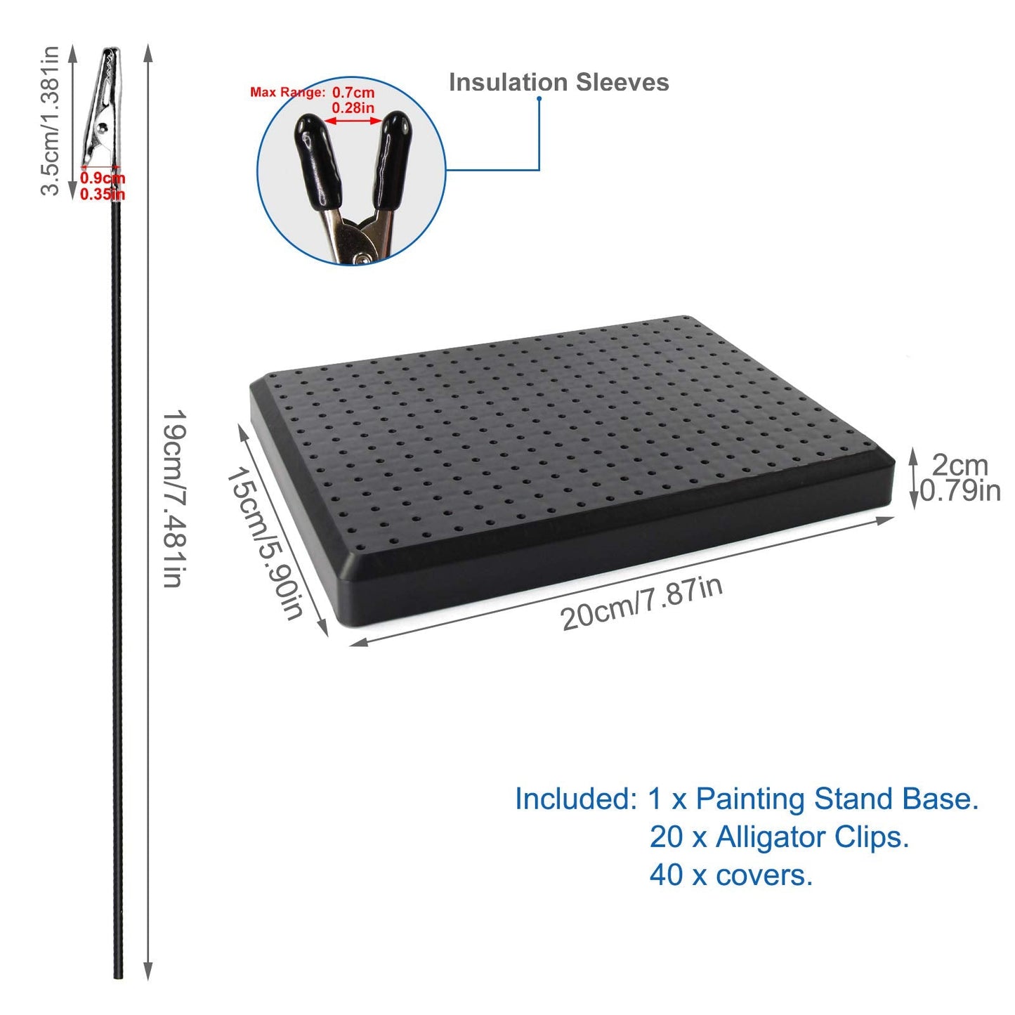 GJJC19B Painting Stand Big Base 14 x 19 Holes and 20pcs Alligator Clip Stick Set Modeling Tools for Airbrush Hobby Model Parts New