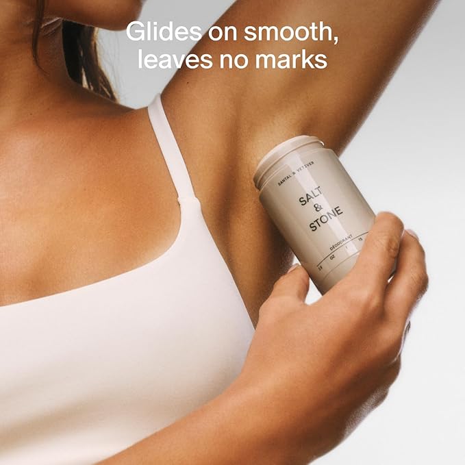SALT & STONE Aluminum Free Deodorant | Extra Strength 48 Hour Protection for Women & Men | Made with Seaweed Extracts, Shea Butter & Prebiotics (Neroli & Basil)