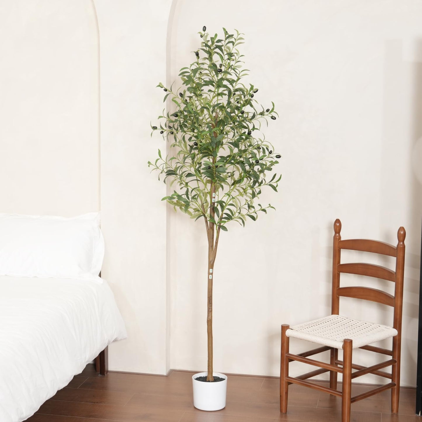 Sillaff Olive Tree 6FT Fake Tree Faux Plants Indoor with Pot Artificial Tree Nearly Natural Olive Branches and Fruits for Living Room Home Office Decorations