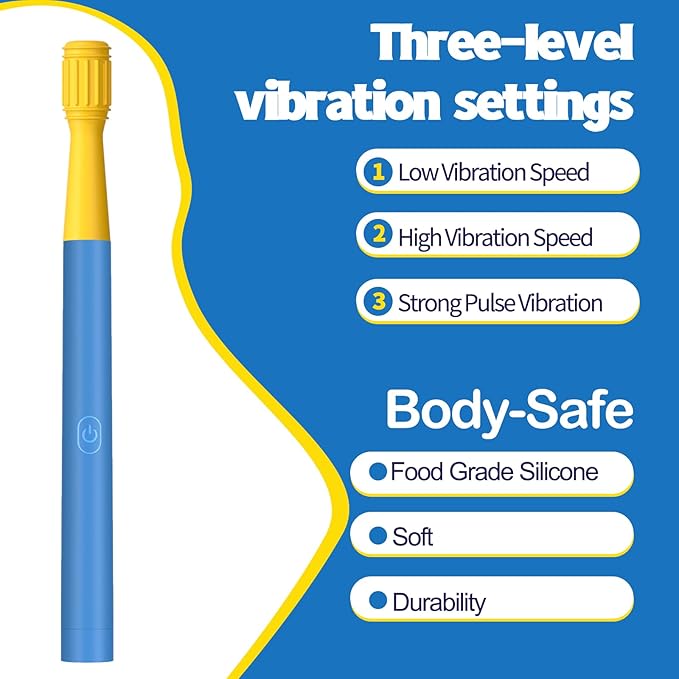 Oral Sensory Stimulation Kit with 6 Soft Textured Heads for Speech Therapy & Feeding Support, Muscle Strength & Phonation Improvement - Blue