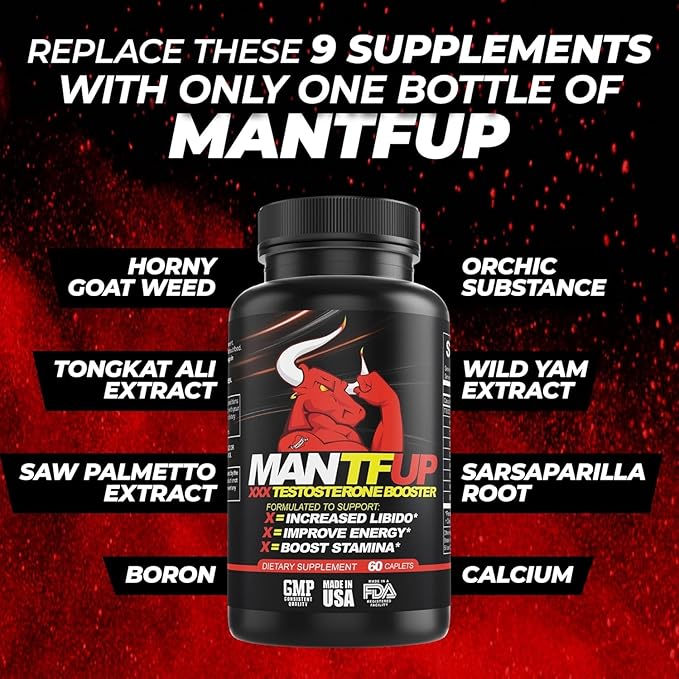 Vitality Enhancer for Men | Fast-Acting Testosterone Booster & Daily Supplement to Support Male Health & Libido | Potenciadores de Testosterona | Made in USA (2 Month Supply, 120 Caplets)