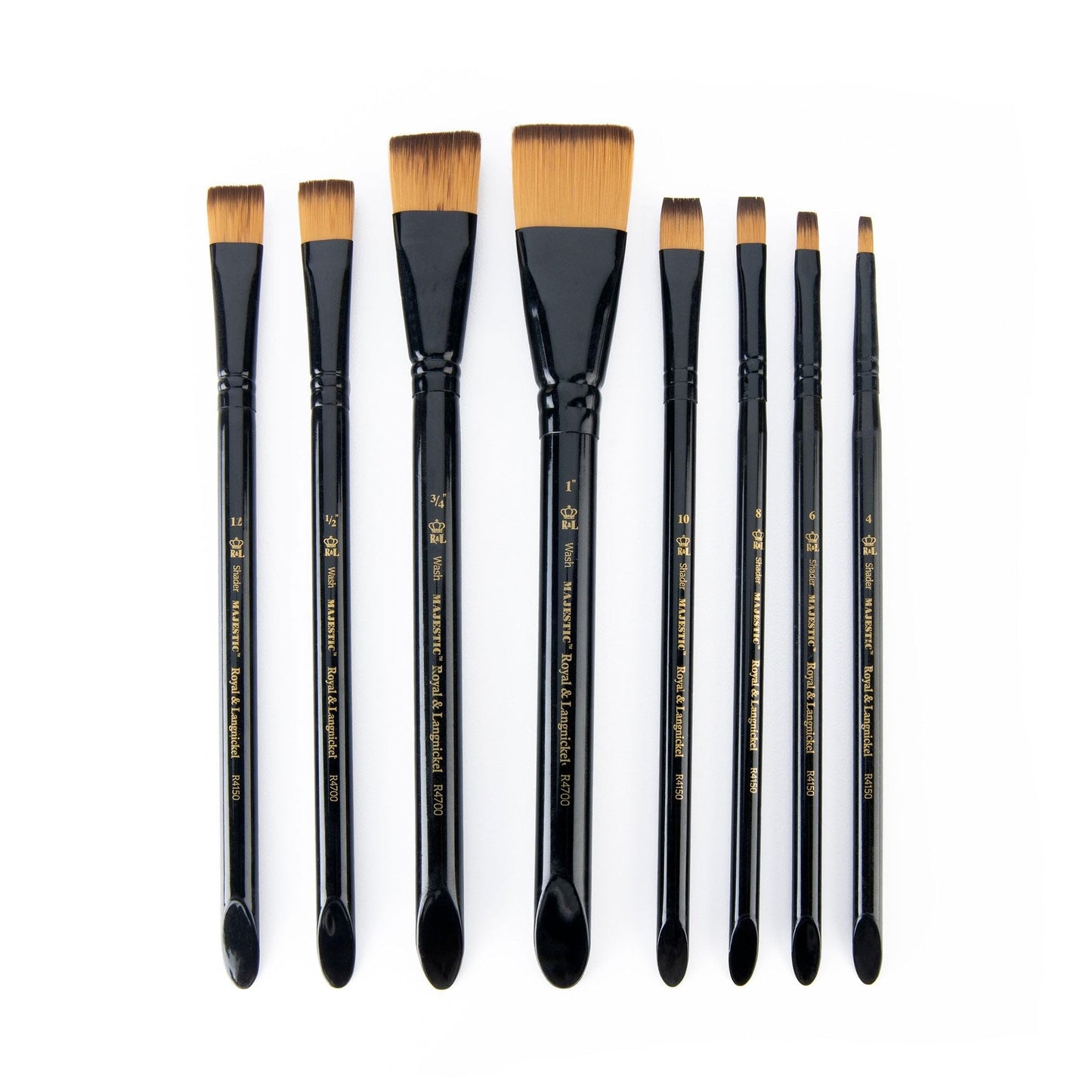 Royal & Langnickel Majestic Flat and Glaze Wash Artist Brush Set, 8-Piece