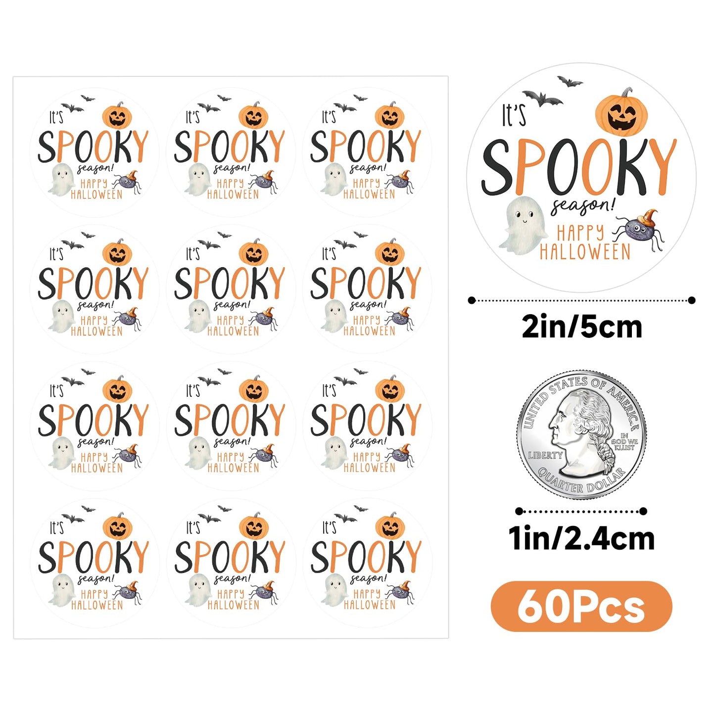 Anwyll 1000Pcs Halloween Stickers + 60Pcs Halloween Labels Gift Stickers