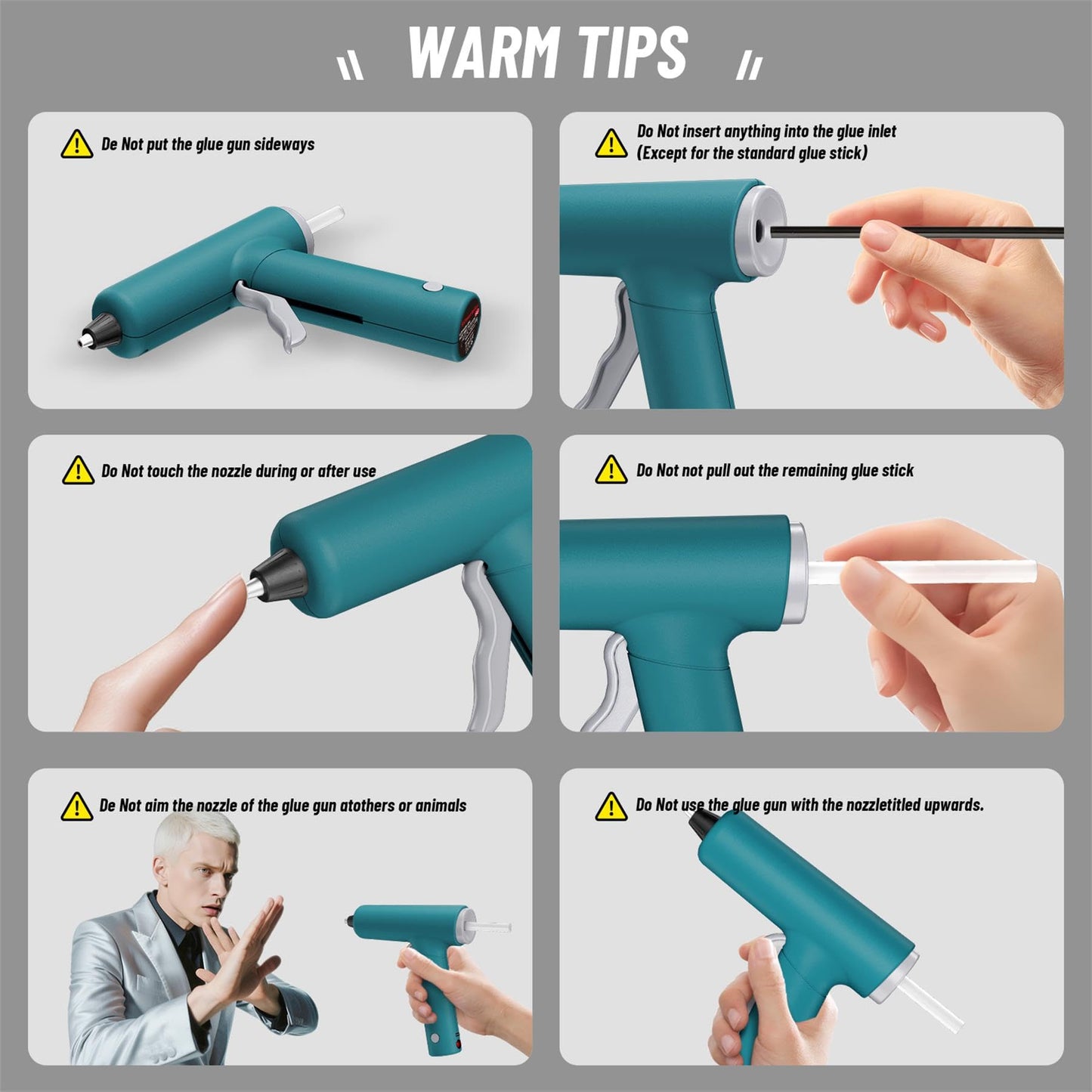 SilhouetteSlice 20W Cordless Hot Glue Gun, Fast Heating Glue Gun and 30pcs Glue Sticks Set, Stable Support Base Ideal for Crafts, DIY Arts, Home Repairs (Blue)