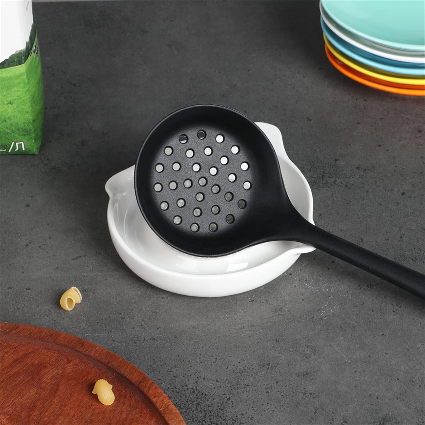 ONTUBE Ceramics Grater Plate for Ginger, Garlic, Onion, Cheese, Lemon, Chocolate, Vegetables and Fruits for Kitchen, White (5.5" x 1 Pieces)