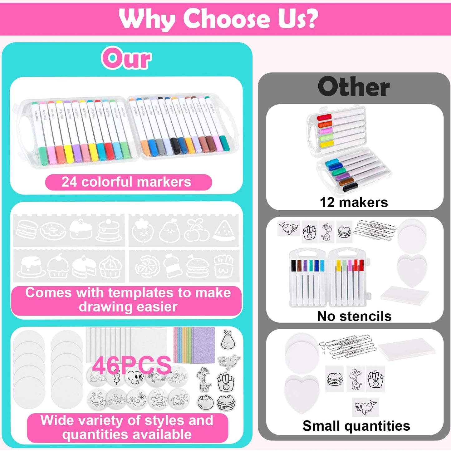 78 Pcs Magic 3D Foam Texture Painting Kit, Magic Puffy Paint Kit, Including 46 Pcs Foam Texture Paper, 24 Colors Acrylic Marker Pen, 4 Drawing Templates, 2 Water Brushes, Art Painting Kits