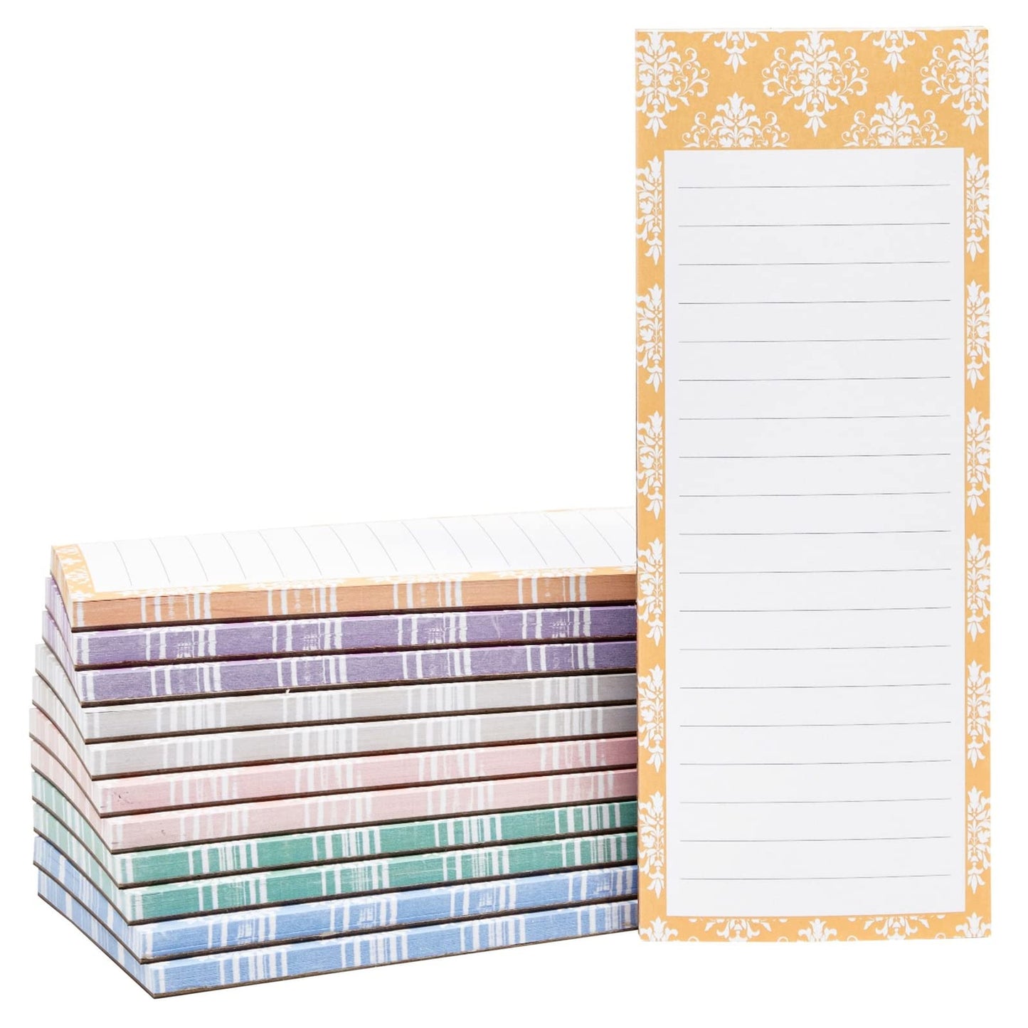 Juvale Magnetic Note Pads for Refrigerator - 60-Sheet Grocery List Notepads with Magnet - Magnetic Shopping List Pad for Fridge - 3.5 x 9 in, Multi, Pack of 12