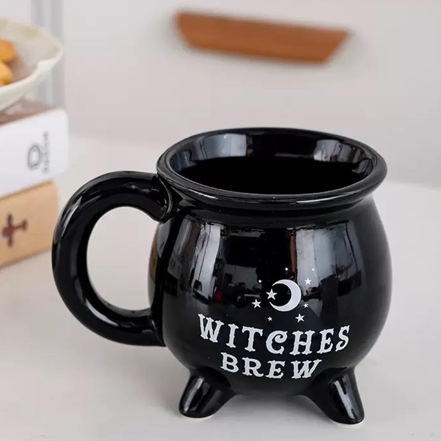 HOPOYGOS Ceramic Cauldron Mug - 12 oz Witches Brew Themed Coffee Cup, Microwave & Dishwasher Safe, Unique Magic Potion Mug for Tea, Coffee, Hot Chocolate, Fun Gift for Witchy & Fantasy Lovers