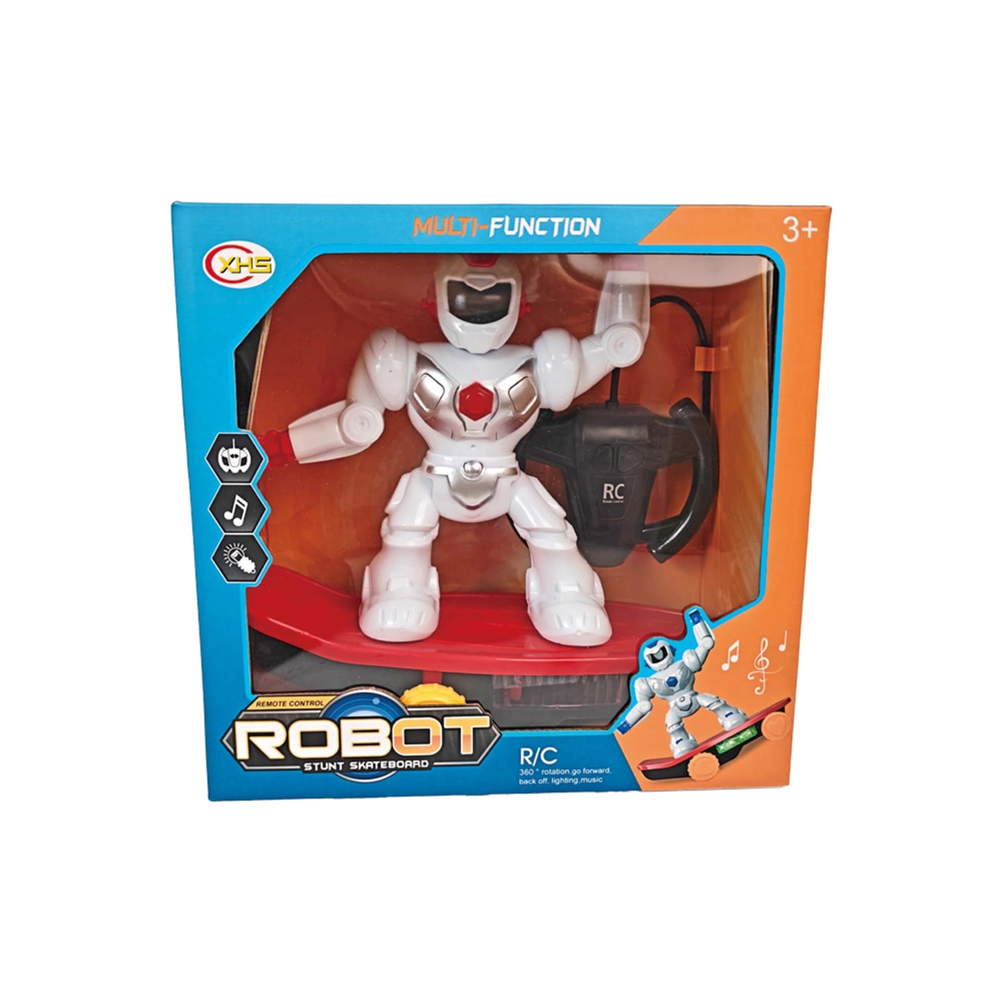 Remote Control Dance Robot Toy with Lights & Music Stunt Scooter RC Robot for Kids 3+ Interactive Action Figure (10.1 x 5.1 x 9.8 in)