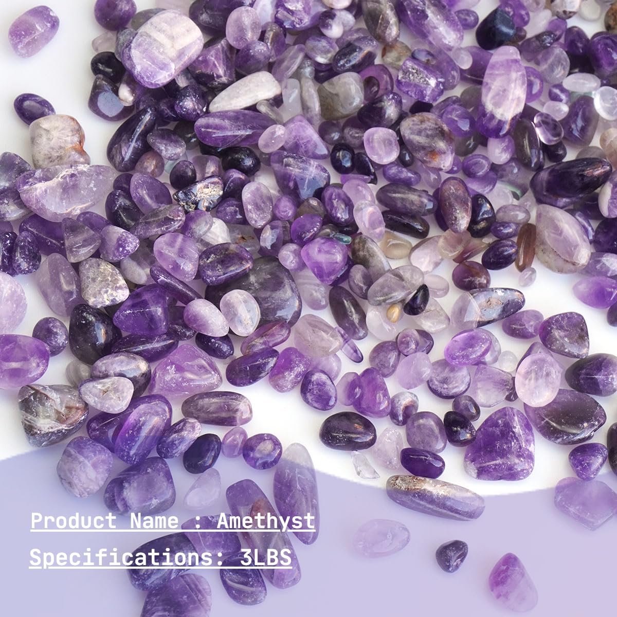 XMHOME 3 Pounds Amethyst Tumbled Stones - Purple Polished Crystals for Vase Filler, Meditation, and Home Decor