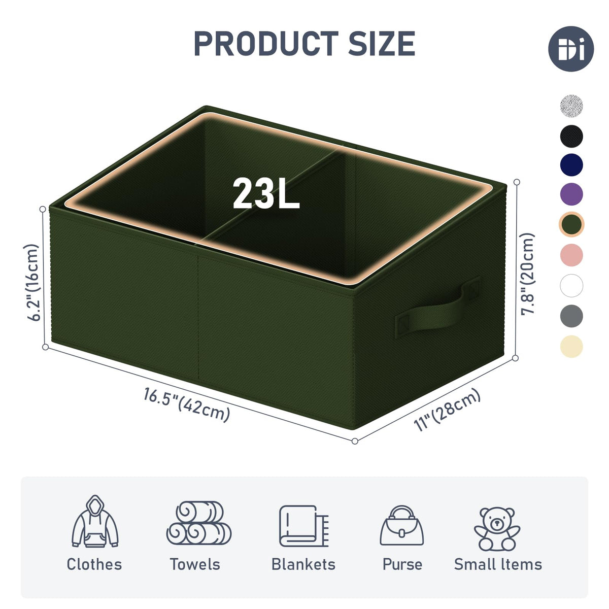 Large Closet Shelf Organizer Bins 8 Packs with Handles and Divider (8 Count)