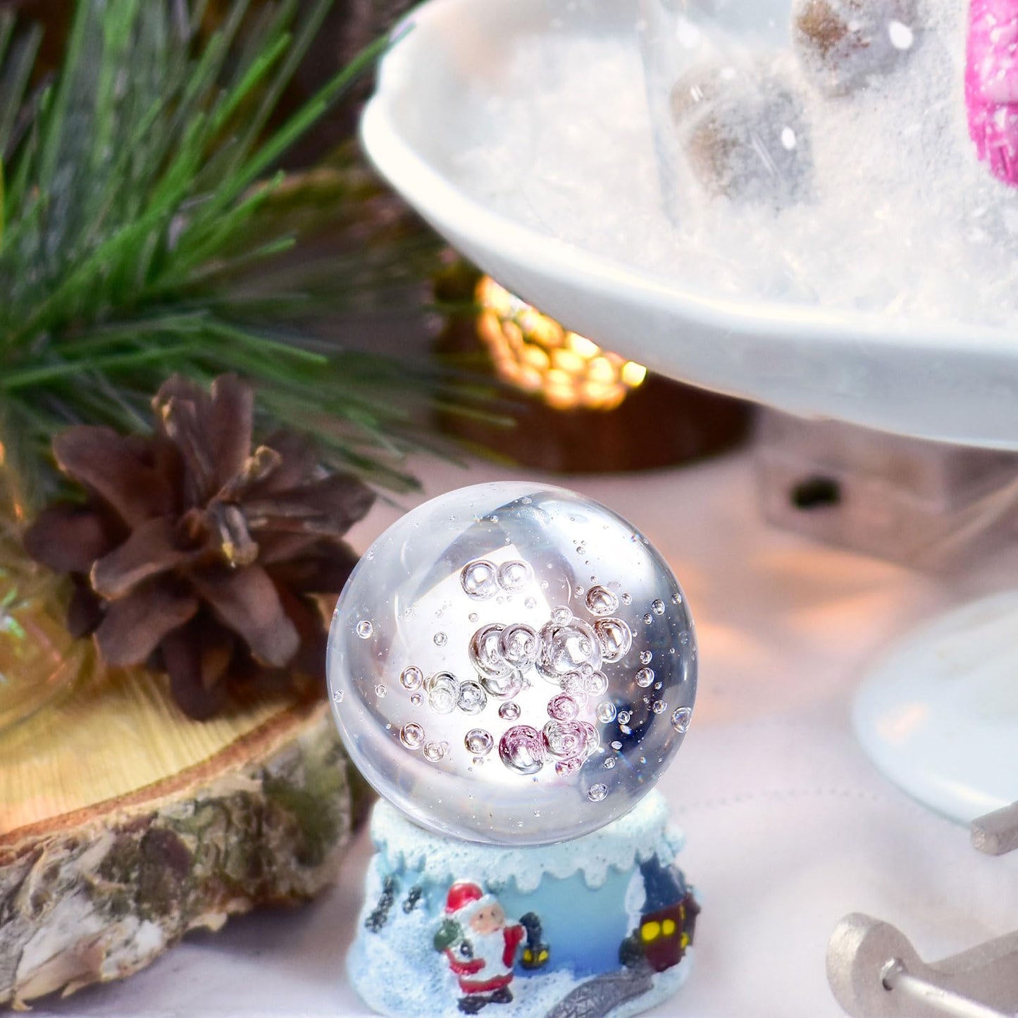 uxcell 80mm/3.1" Crystal Sphere Ball Bubble Glass Solid Decorative Sphere Crystal Ball Prop Ornament for Feng Shui Divination Fortune Telling Tabletop Fountain Decoration, Clear
