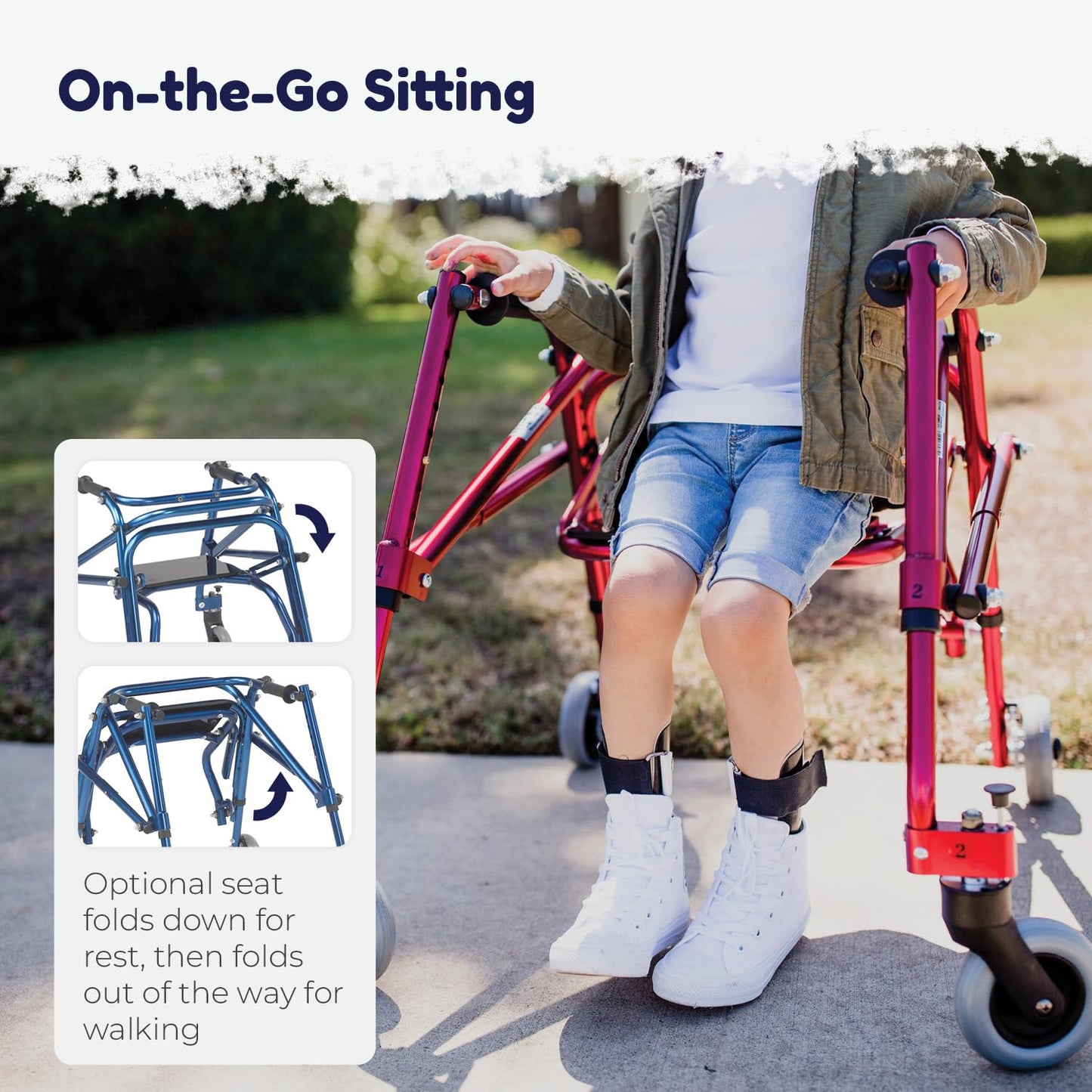 Inspired by Drive KA2200-2GWP Nimbo Posterior Walker, Wizard Purple, Small