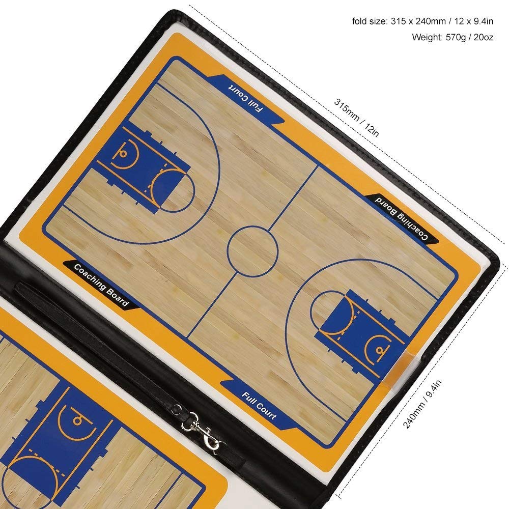 Zosebffej Basketball Coach Tactic Board,Foldable Erasable Coaches Strategy Clipboard,Training,Game Plan and Coach&Referee Study Accessory