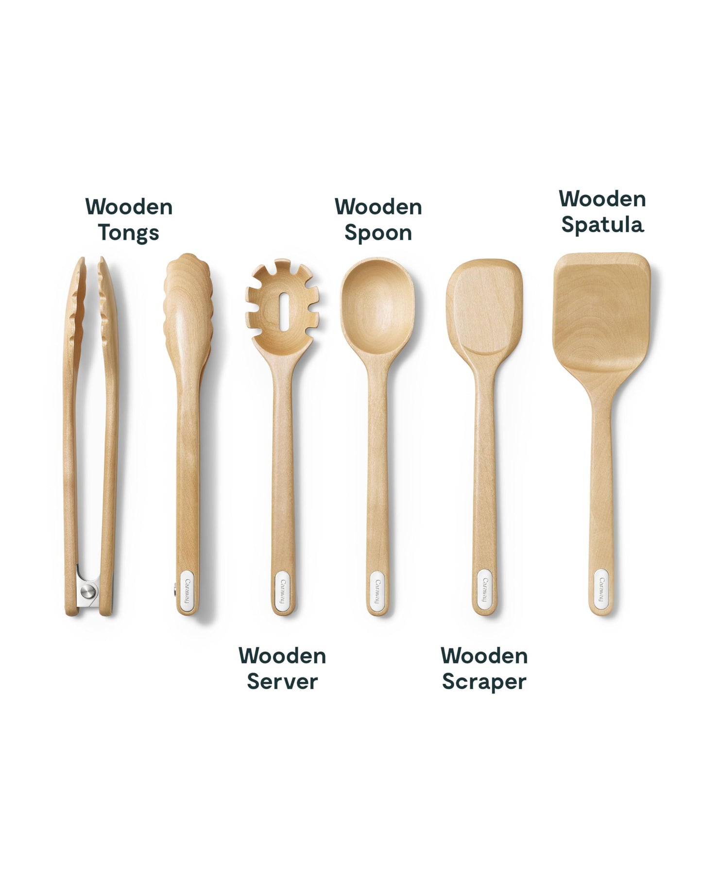 Caraway 14-Piece Kitchen Prep Set - Kitchen Knife Set & Wooden Utensil Set - Made With Premium German Steel Blades & FSC-Certified Birch Wood - Non-Toxic Materials - Includes Organizer - Perracotta