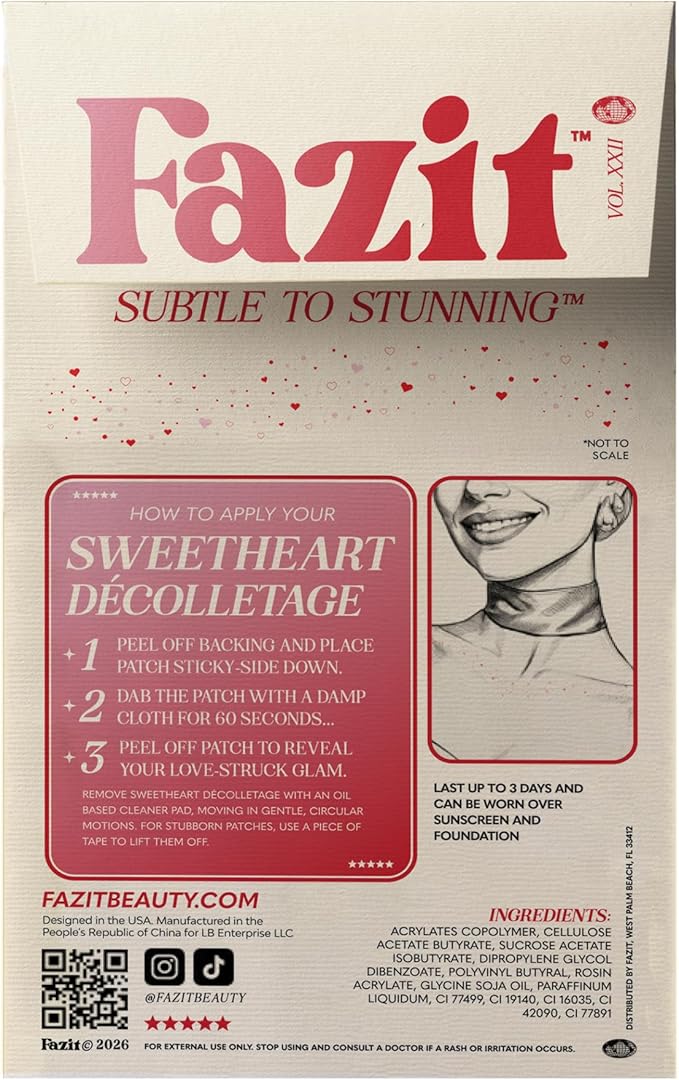Fazit Makeup Patches - Sweetheart Decolletage Speckles - Glow Up Make-Up Patches - Cute Glitter Makeup Accessories for Women - Cosmetic Glitter for Face