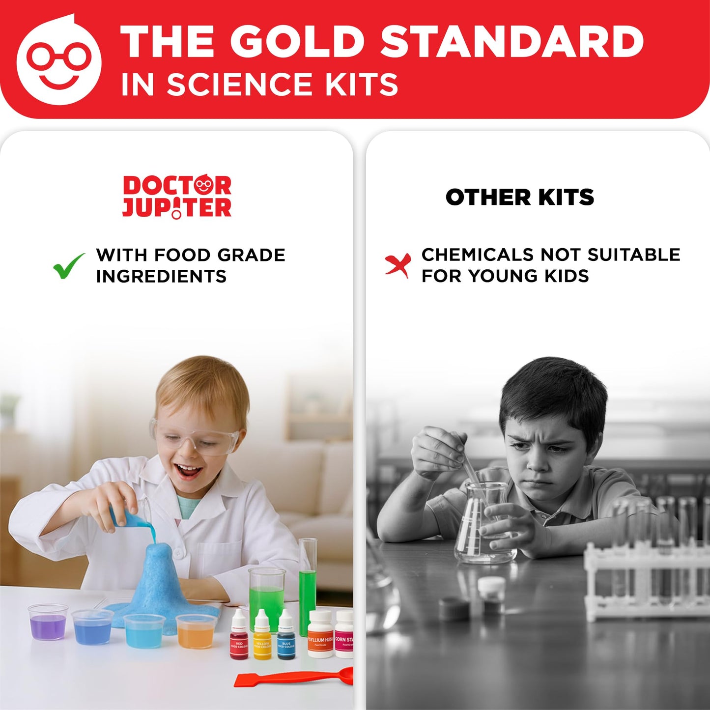 Doctor Jupiter My First Science Kit for Kids Ages 4-5-6-7-8 | Birthday Gift Ideas for 4+ Year Old Boys & Girls | Toy Stem Kit with 50+ Experiments | Learning & Educational Projects