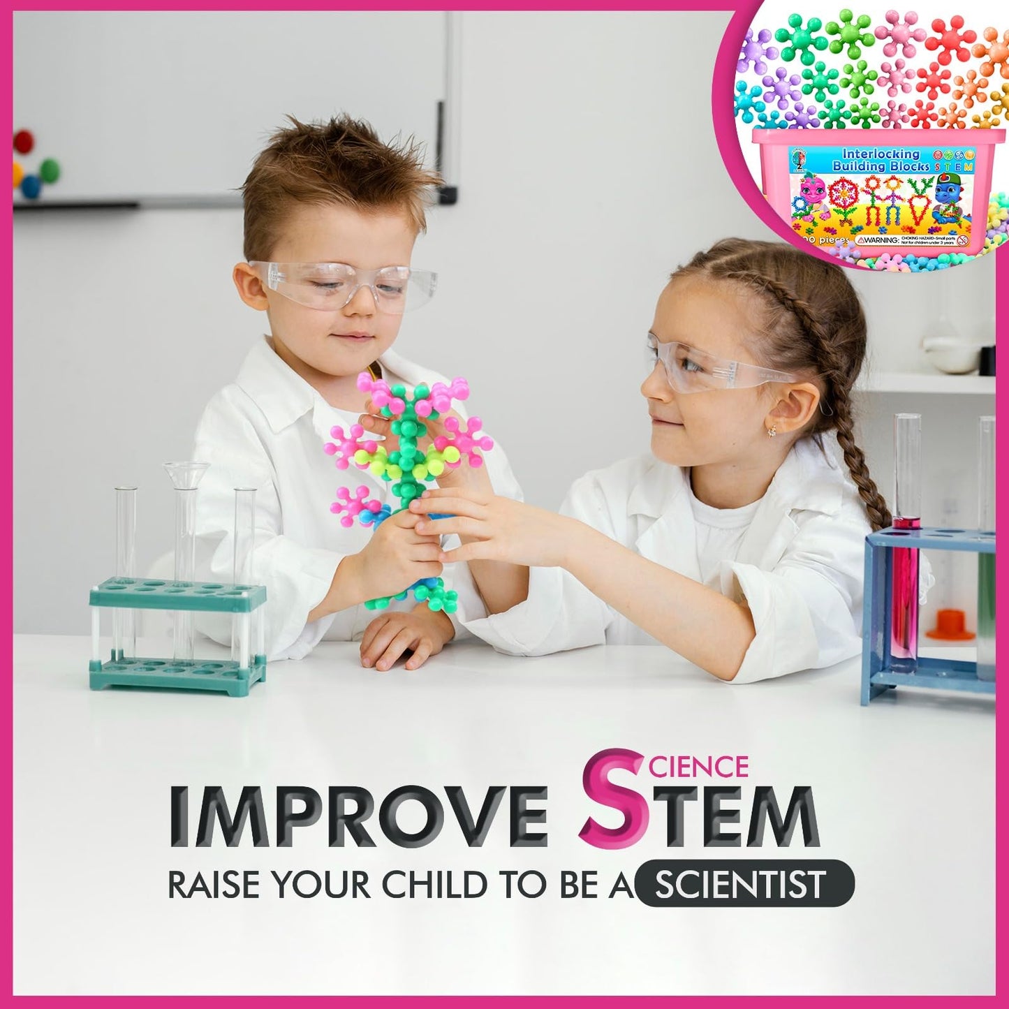 Curious 2 Learn 300pcs Pastel Building Blocks STEM Toy – Montessori Interlocking Discs Set for Kids 3+ | Educational Construction Set | Creative Gift for Girls & Boys | Safe, Durable & Colorful