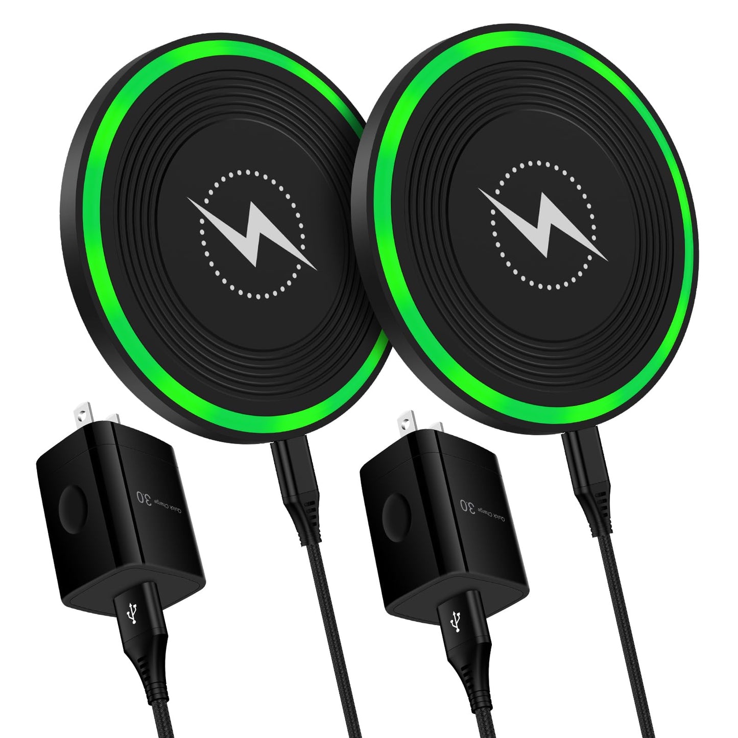 Samsung Wireless Charger Pad Fast Charging for Samsung Galaxy S25 Ultra S24 FE Plus/S23/S22,Z Flip 7,2Pack 15W Wireless Charger Mat Fast Charging with Power Adapter for Google Pixel 10 Pro XL/9/9a/8
