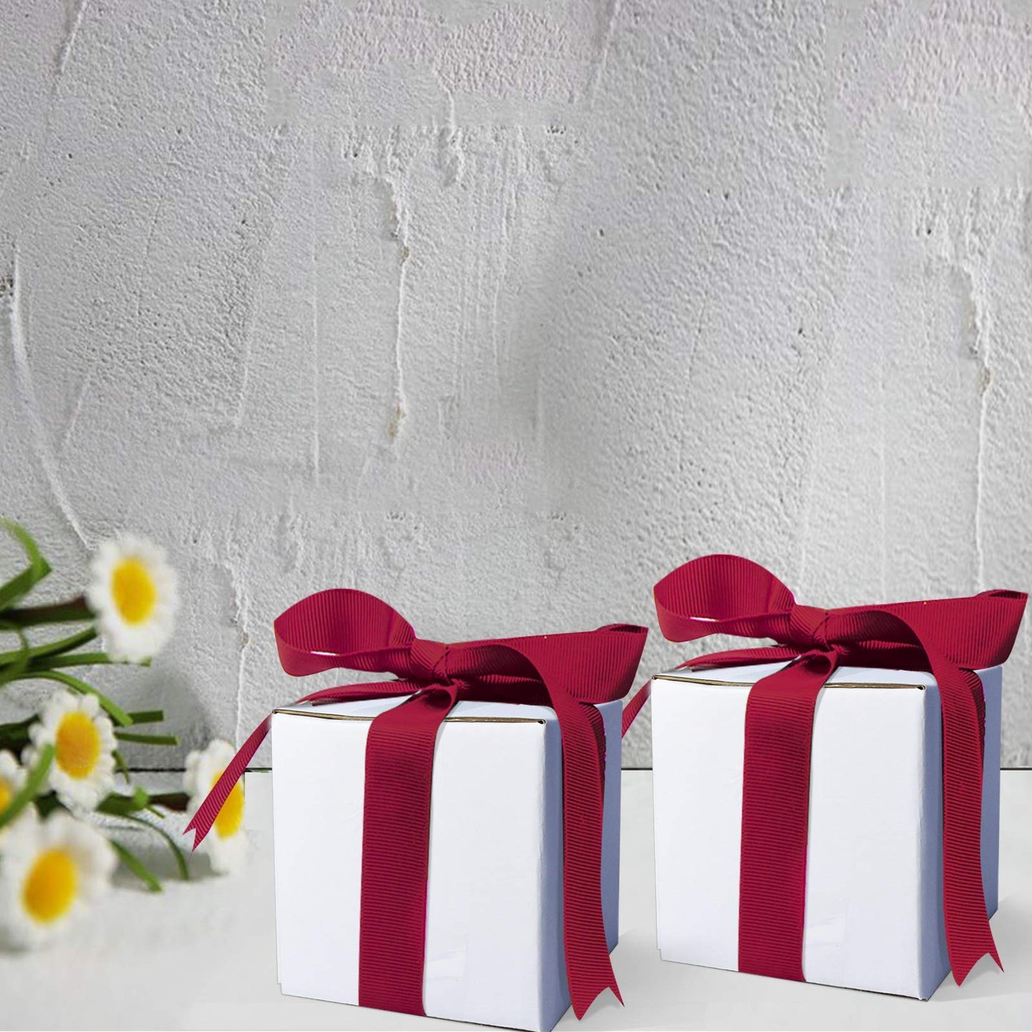 Calenzana 6x6x6 Inches Shipping Boxes Set of 25, White Corrugated Cardboard Box for Packing Mailing Small Business