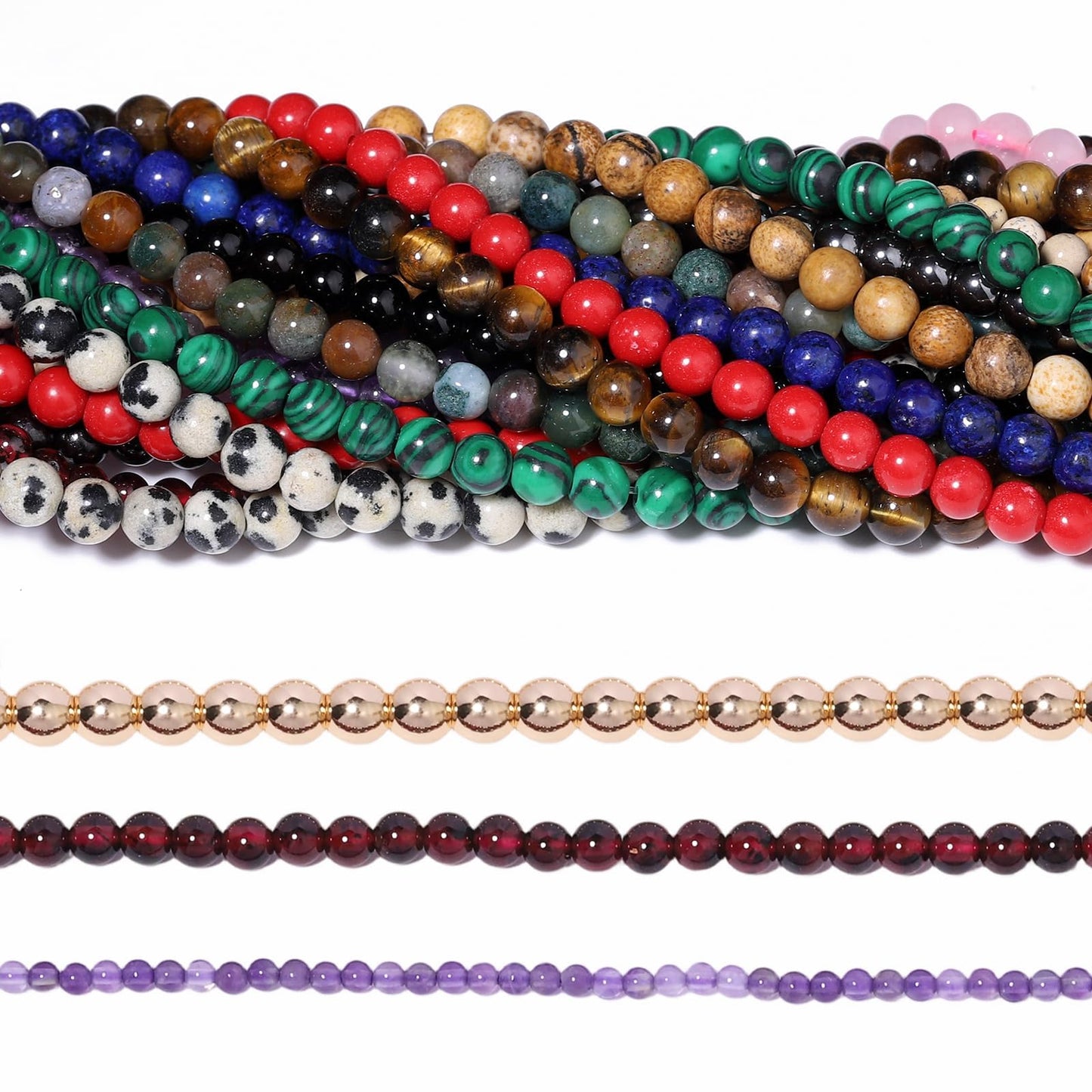 Songxi 90pcs 4mm Black Hematite Natural Round Stone Beads for Jewelry Making, Smooth Loose Small Gemstone Beads for Bracelets Necklace, Chakra Stones with Energy Power