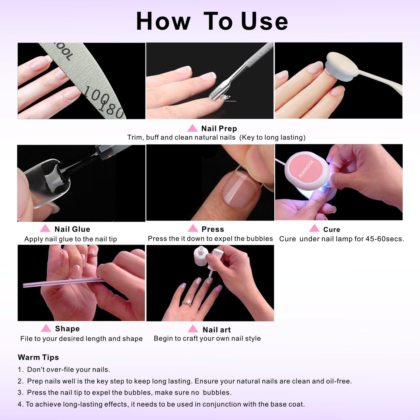 Short Square Gel x Nail Tips Kit, 552pcs Press on XS Short Square Gelly Tip with Portable U V light, 5 in 1 UV Gel Glue for Nails, Full Cover Nail Art Extensions DIY Manicure Set for Women