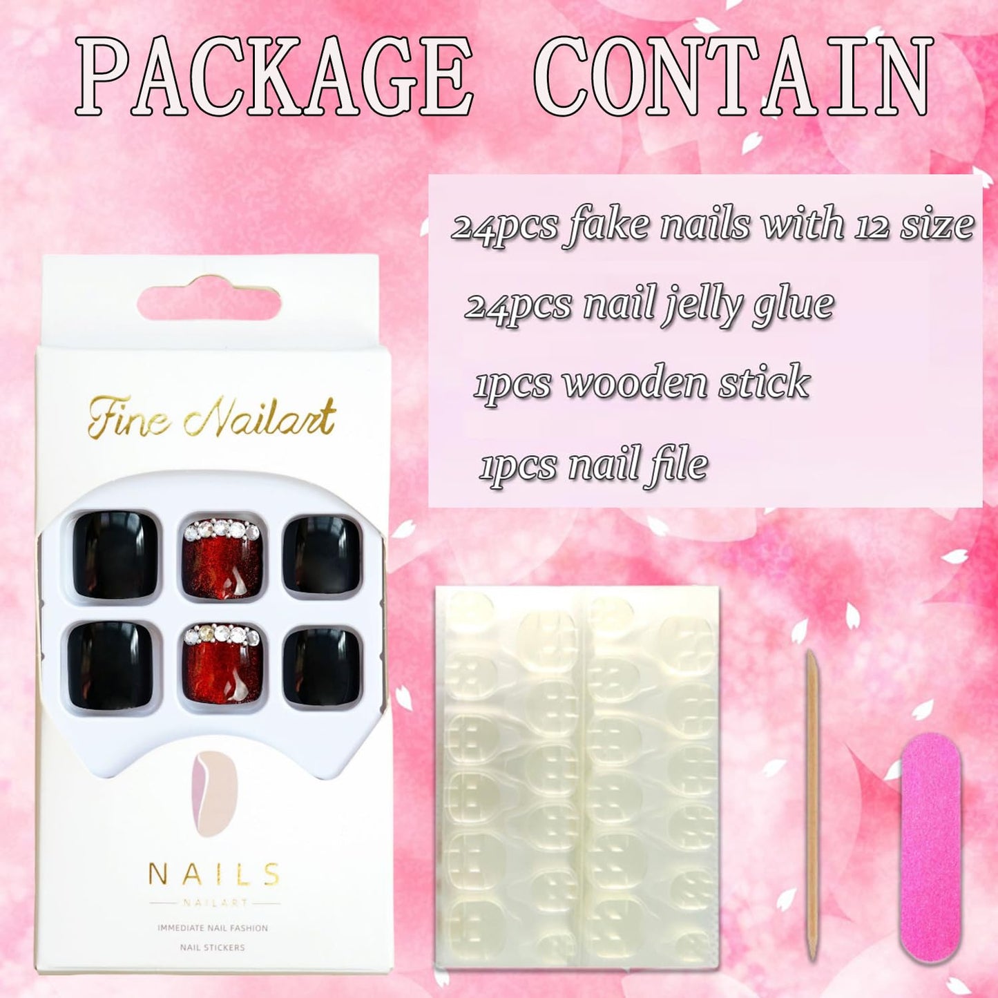 Vezocim Cat Eye Color False Toenails Sets, Press on Toenails Coffin with Rhinestone Designs, Full Cover Artificial Acrylic Fake Nails for Toe, Glue on Toenails with Charm, Stick on Toe Nails for Women