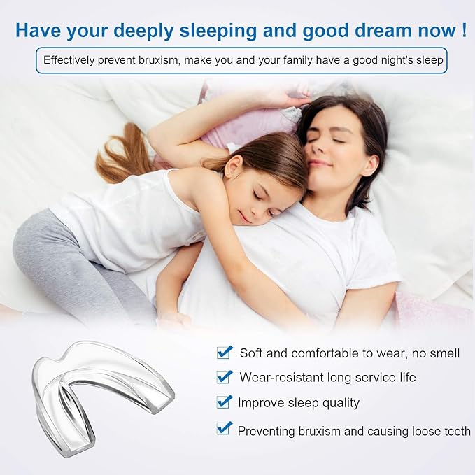 4 Pack Kids Mouth Guard for Grinding Teeth & Clenching, Eliminates TMJ, Stops Bruxism, Athletic Night & Sport Guard (Kid Size)