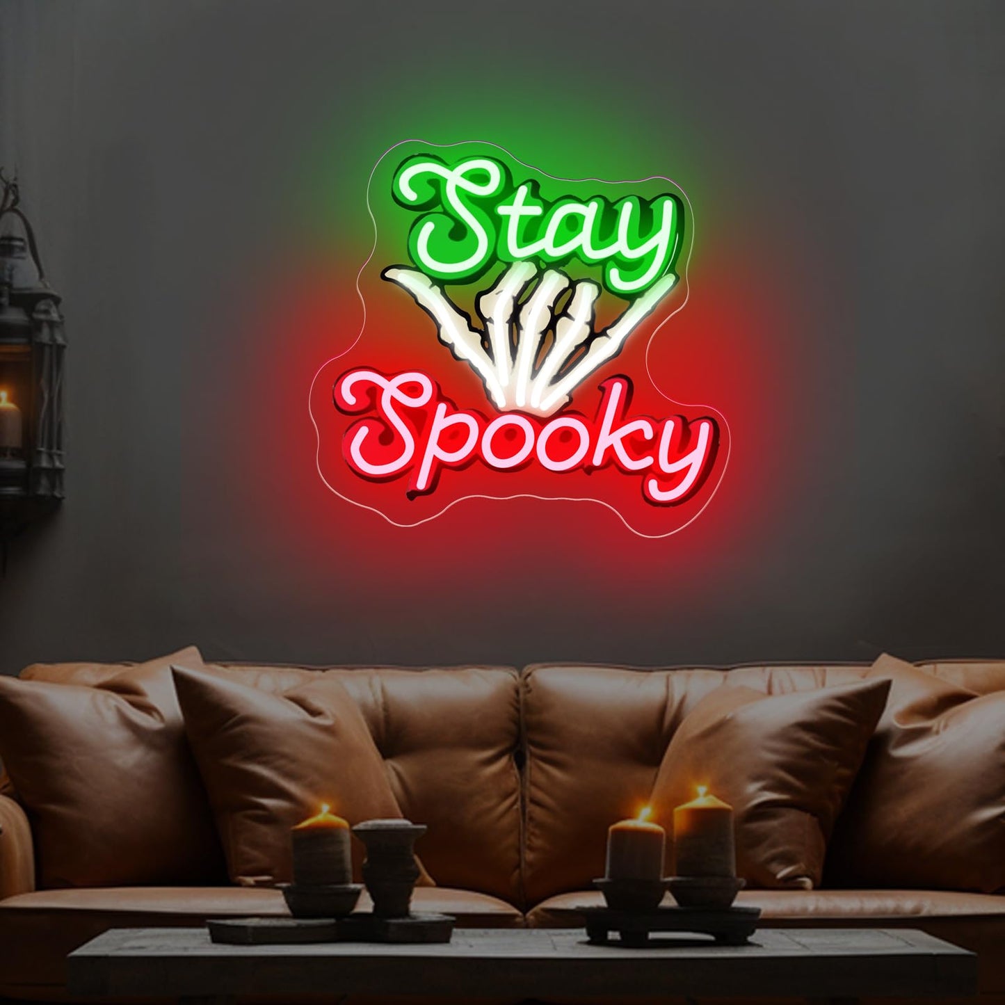 Stay Spooky Neon Sign, Custom Halloween LED Light, Gothic Decor for Halloween Party,Ghost Halloween, Personalized Gift, 13.8"x13"