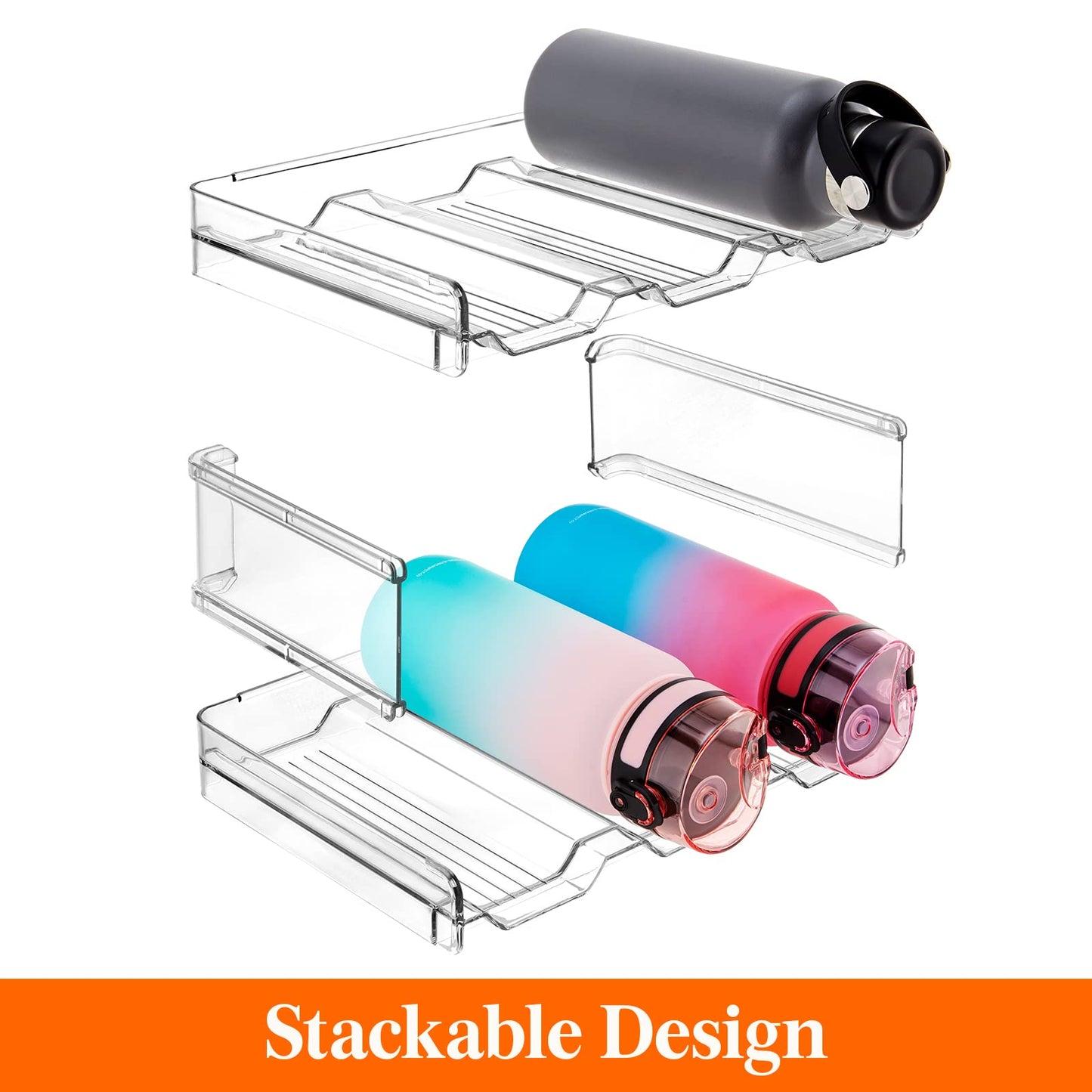 Lifewit 4 Tier Stackable Water Bottle Organizer for Cabinet, Plastic Bottle Holder Fits 12 Bottles/Tumblers up to 3.8" Diameter for Pantry/Countertop/Cupboard, 28 x 19 x 34 cm/11 × 7.5 × 13.4"
