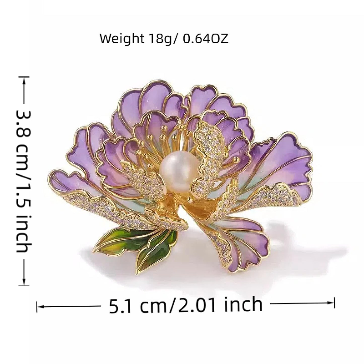 Fashion Brooches For Women, Peony Flower Brooch Pins, Suitable For Party And Daily Wear On Many Occasions,Purple